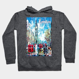 Vintage Travel Poster - Colorful London Hoodie